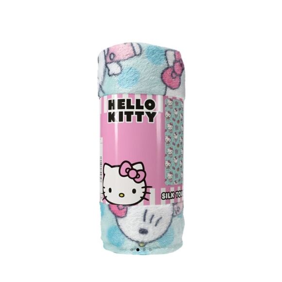 NEW! Hello Kitty Striped Silk Touch Blanket 40in x 50in Style B - Picture 4 of 4